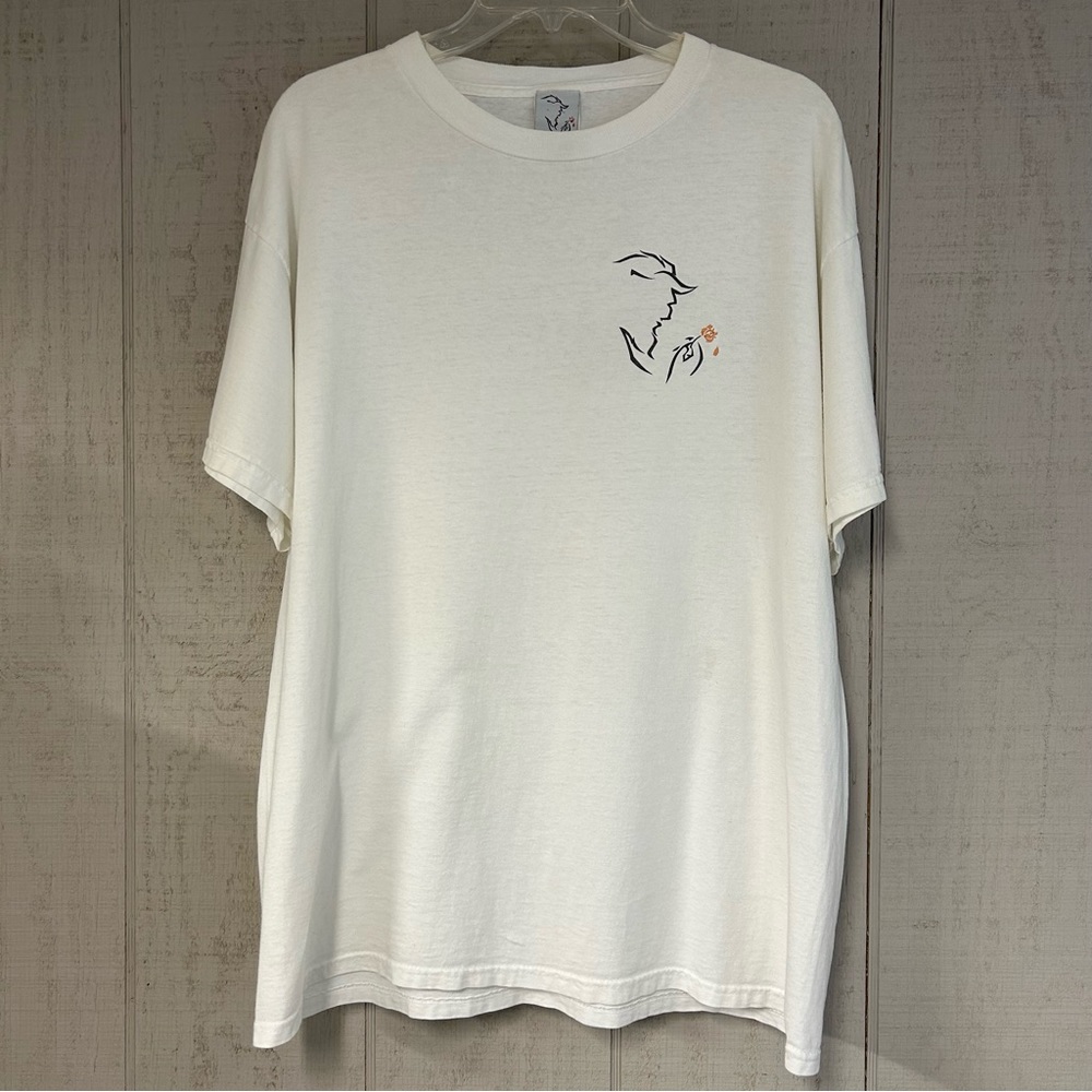 Beauty And The Beast Adult T Shirt Size‎ L Graphic Disney Musical Broadway White